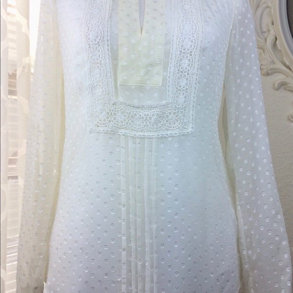 Daniel Rainn Ivory Lace Dotted Pull Over Tunic - Picture 5 of 7
